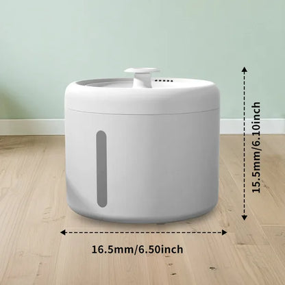 2500ML USB Round Pet Water Fountain, Automatic Cat Water Dispenser With Circulating Pump, Detachable For Easy Cleaning, Ultra-Quiet For Cats & Dogs